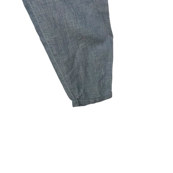 J.Crew Cotton Pull-On Ankle Pants Size 8 Blue Tapered Barrel Leg Coastal - Picture 4 of 9